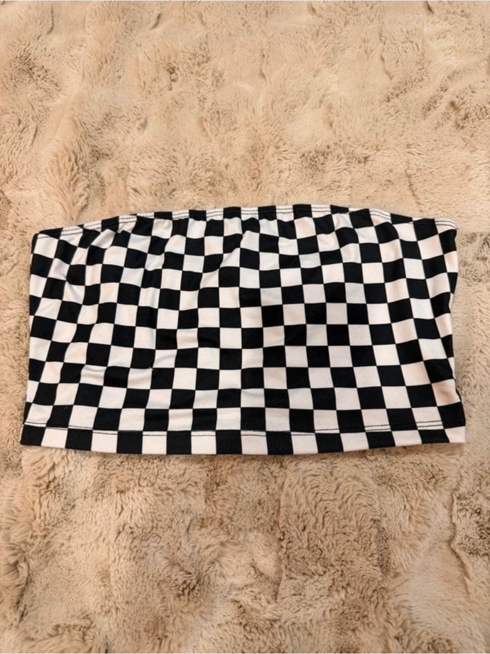 Checkered Tube Top Racer Formula 1 Finish Line Flag Sporty